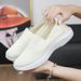 New Large Spring And Autumn Flying Weaving Lefu Cover Low Top Shallow Mouth Casual Sports One Step Single Shoe D22_vogvips.com