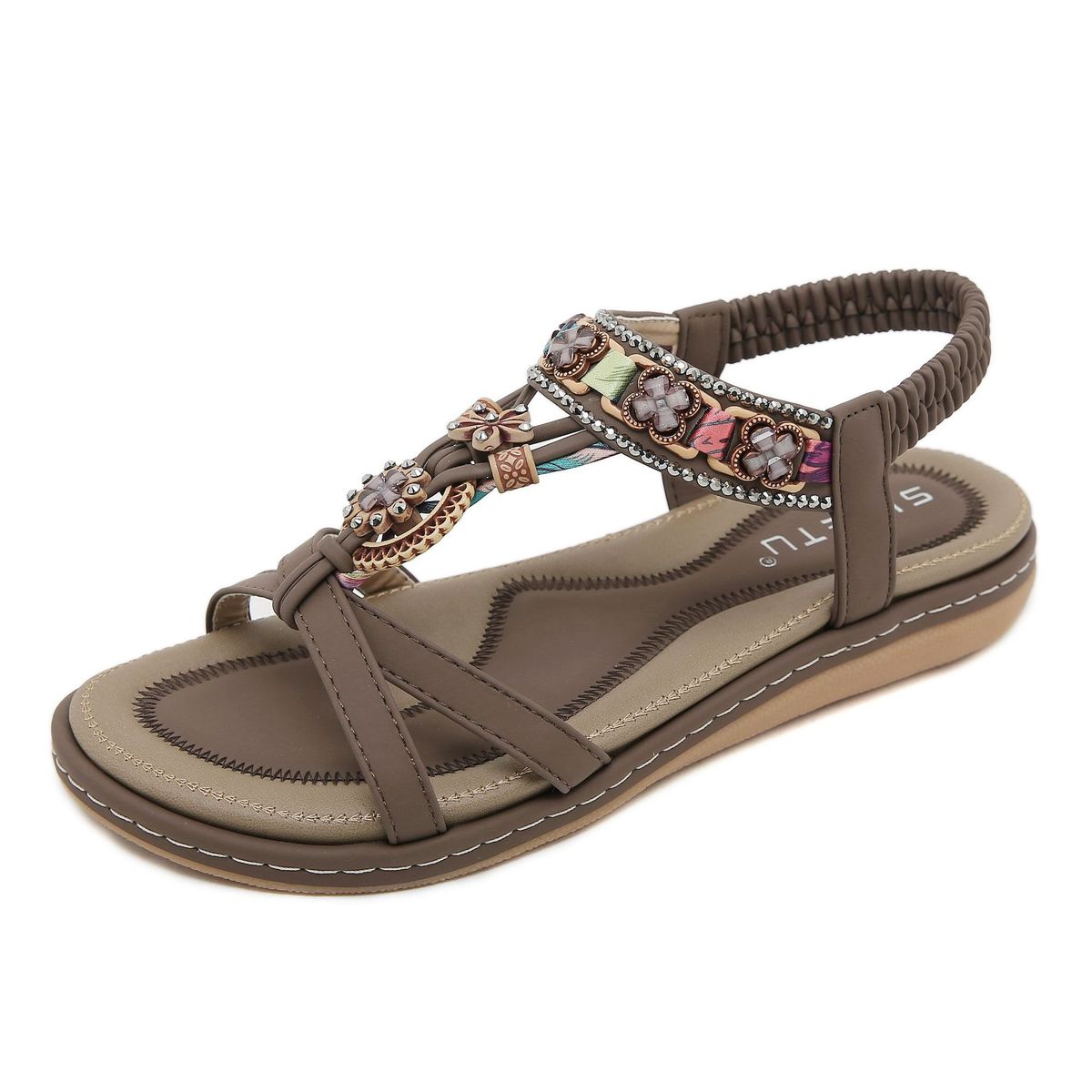 W676-1 New Summer 2025 Bomi Xian Rhinestone Comfortable Casual Beach Flat Sandals For Women_vogvips.com