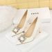 2025 Super High Heel Shallow Mouth Metal Rhinestone Buckle Single Shoes_vogvips.com