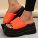 Women's Shoes Spring And Summer Fashion Platform Heel Thick Bottom Large Size Slippers Women's Square Head Waterproof Platform Flip Flops_vogvips.com