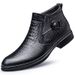 Men's Embossed Crocodile Chelsea Boots Pointed Middle Top Short Boots Wind Martin Boots Men's_vogvips.com