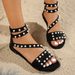 Simple Pearl-decorated For Women, Vintage-style Roman Shoes With Versatile Ankle Straps, Flat Women's Sandals_vogvips.com