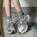 Daddy Shoes Women's Shoes New Summer Versatile Feet Small Silver Hot Style Thick Bottom Lightweight Casual Sports Shoes_vogvips.com