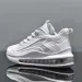 Mens Running Shoes Black Mesh Air Cushion Sneakers With Teal Accents Print Daily Outfit_vogvips.com
