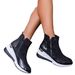 High-top Round Toe Ankle Winter Solid Color Hidden Wedge Side Zipper Martin Boots Plus Size Women's Shoes_vogvips.com