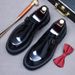 Leather For Business Formal Wear, Cowhide Leather Buckle Paint, British Glossy Finish, Thick Soled Suit, Men's Shoes_vogvips.com