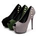 914-86 Autumn New Korean Edition Ultra High Heel Waterproof Platform Velvet Round Head Fish Mouth Single Shoe Pearl Plus_vogvips.com