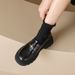 Platform Loafers Women's Retro One-pedal Small Leather Shoes British Style Thick Heel Single Shoes_vogvips.com