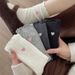 Unisex Embroidered Lace Socks With Heart Pattern, Medium Cuff, Breathable Cotton, Double-Needle Stitching, All-Season Wear_vogvips.com