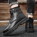New Leather Spring Men's Shoes High-top Men's Heightening Tooling Martin Boots_vogvips.com