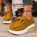 Women's Lace Up Platform Sports Shoes Suede Lightweight Casual Thick Sole Autumn New Style Plus Size 43_vogvips.com