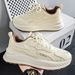Men's Summer Casual Sneakers With Thick Sole – Breathable Mesh Running Shoes For Men – Lightweight & Comfortable – Beige & Black Options_vogvips.com