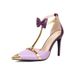 34-48 Plus Size Closed-Toe Heel Sandals 2024 Spring Summer Women's Pointed Toe Stiletto High Heels Bowknot Party Shoes_vogvips.com