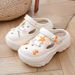 Women's Summer Beach Clogs With Adorable Cartoon Accents, Breathable Hollow Out Design, Lightweight And Comfortable For Casual Wear_vogvips.com