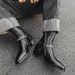 High Top Platform Heightening Men's Shoes Zipper Chelsea Boots Men's Chain High Street Martin Boots_vogvips.com