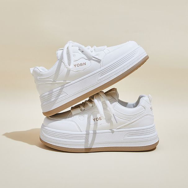 Little White Shoes Female Students Thick-soled Heightening Shoes Sports Board Shoes Casual Street Shoes_vogvips.com