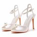 Women's Shoes fish mouth high heel sandals 10cm white satin cloth high heel women's shoes banquet wedding dress bridal shoes women_vogvips.com