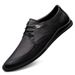 Round Head First Layer Shoes Front Lace-up Leather Shoes Men's Work Dress Men's Shoes_vogvips.com