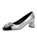 5299-K90 Wind Autumn/Winter New Women's Shoes Coarse Middle Heel Square Head Splicing For Slimming Single Shoe Water_vogvips.com