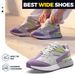 FitVille Women' Walking Wide Width Sneaker For Flat Foot Plantar Faciiti Heel Pain Relief Lightweight Anti-lip_vogvips.com