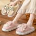 2025 New Bowknot Women's Autumn Winter Cotton Slippers Thick Sole Indoor Comfortable Lightweight Fashionable Plush Warm_vogvips.com