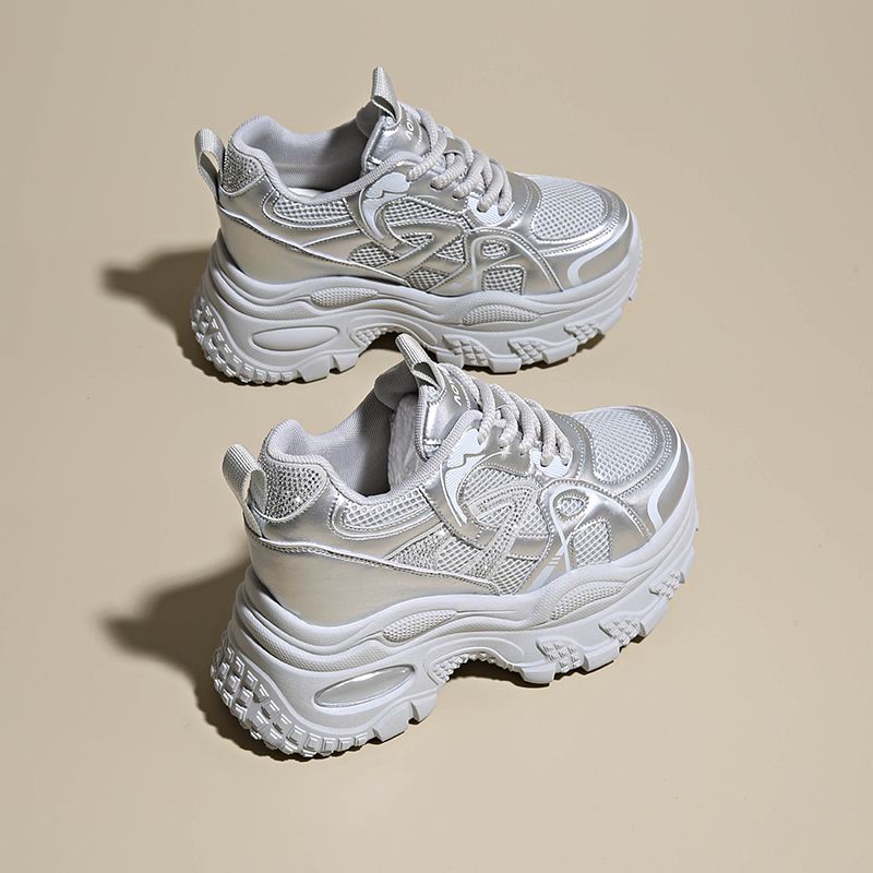 Korean-style New Dad Sneakers For Women 2025 Spring/autumn Student Running Sports Thick-soled Height-increasing Casual_vogvips.com