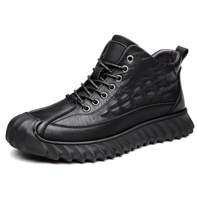 European Warm Series Martin 2025 New Fashion Leather British Style Mid-top Trendy Boots Men's Shoes_vogvips.com