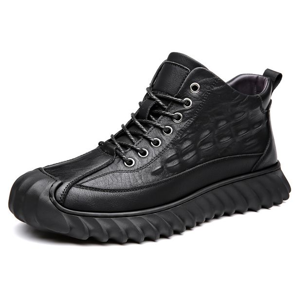 European Warm Series Martin 2025 New Fashion Leather British Style Mid-top Trendy Boots Men's Shoes_vogvips.com