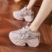 Platform Dad 2025 Spring New Breathable Versatile Casual Shoes For Petite Women With Hidden Height Increase_vogvips.com