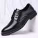 Business Formal Leather Shoes For Men, Pointed Toe, Casual Breathable Hollow Out Men's British Style Wedding Groom Suit_vogvips.com