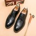 Euro Step New Style Large Size Business Brogue Thick Sole Men's Casual Small Leather Shoes_vogvips.com