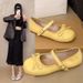 Korean Bow Flat Ballet Shoes Summer Shallow Mouth With Skirt Fashionable Mary Jane Shoes_vogvips.com