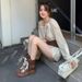 Women's Soft Leather Retro Lace-Up Ankle Boots With Low Block Heel For Autumn Winter Spring Mid Calf Motorcycle Boots, Martin Ankle Boots_vogvips.com