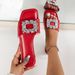 plus Size Women's Slippers Square Toe Rhinestone One Strap Fashion Flat Sandals for Beach_vogvips.com