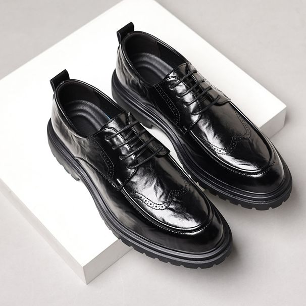 Men's Casual Brogue Wedding Shoes Soft Bottom Business Formal Leather Oxfords Comfortable Rubber Sole Adult Footwear_vogvips.com