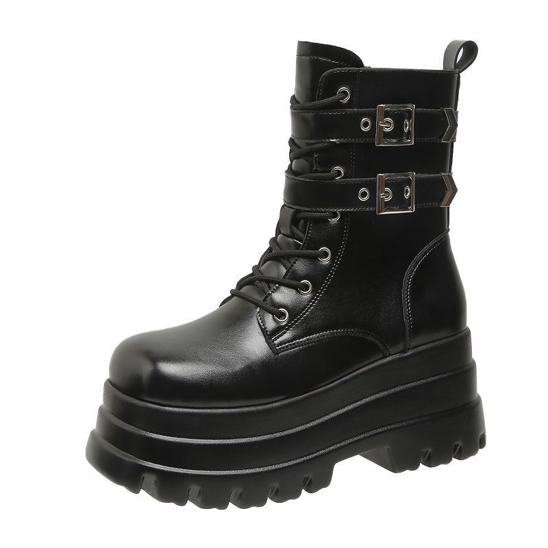 Height Increasing Shoes People Thick Sole 8㎝Low-top Short Boots For Women, Spring New Hot Girl Style, Motorcycle Martin_vogvips.com
