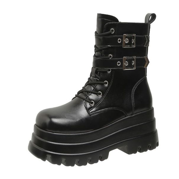 Height Increasing Shoes People Thick Sole 8㎝Low-top Short Boots For Women, Spring New Hot Girl Style, Motorcycle Martin_vogvips.com