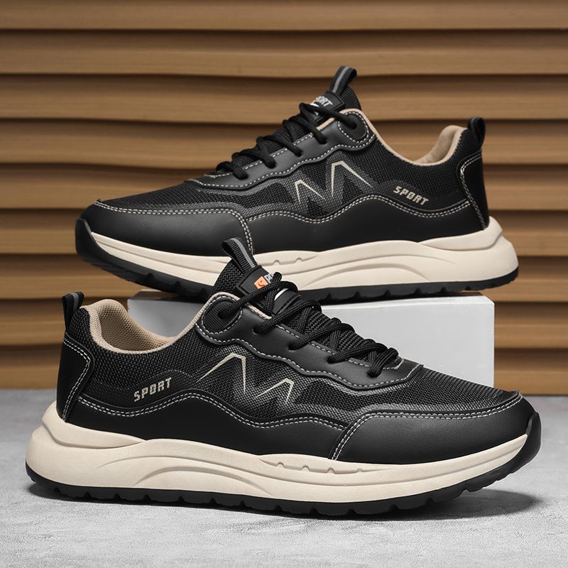 Four-season Breathable Mesh Sports Shoes, Anti-slip And Wear-resistant Men's Running Shoes, Thick-soled Versatile Casual Shoes_vogvips.com
