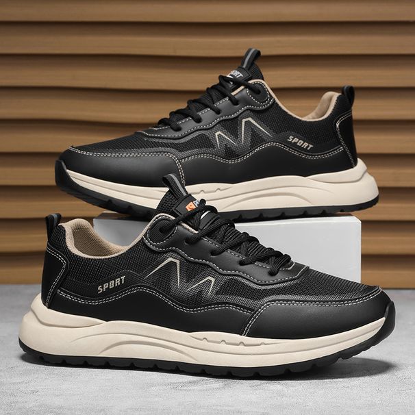 Four-season Breathable Mesh Sports Shoes, Anti-slip And Wear-resistant Men's Running Shoes, Thick-soled Versatile Casual Shoes_vogvips.com