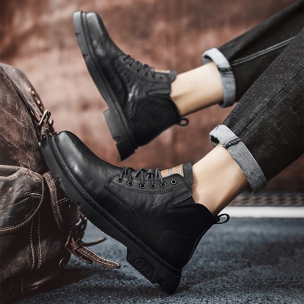 Shoes 2025 New Autumn Genuine Leather Men's Work High-top Martin Boots Men_vogvips.com