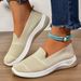 Women's Shoes One Pedal Old Beijing Cloth Shoes Middle-aged And Elderly Mother Shoes Flying Woven Breathable Casual Shoes_vogvips.com