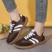 Lace Up Flat Shoes For Running, Sports, Casual, Fashionable, Comfortable Women's Shoes_vogvips.com