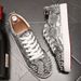 LiuTalk Internet Red Trendy Men's 2025 Spring Edition Spirit Casual Sports Low Cut Lace Inlaid Diamond Youth_vogvips.com