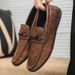Spring And Summer Loafers, Plaid Casual Men's Leather Shoes, Versatile Shoes For Young Men, Large Sizes_vogvips.com