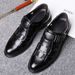 Men's Sandals, 2025 Summer New Hollow Cave Shoes, Non-slip Middle-aged Dad Leather Shoes_vogvips.com