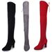2024 New Autumn And Winter Large Size Over-the-Knee High Heel Pointed Toe Sanded Zipper Women's Boots_vogvips.com