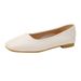 Flat Square Toe 2024 New Shallow Mouth French Evening Style Soft Sole Genuine Leather Large Size Women's Shoes 41 To 43_vogvips.com