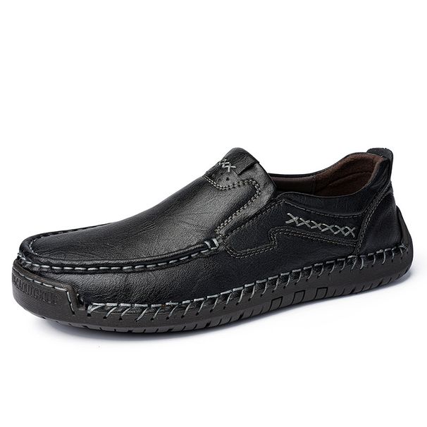 Men's Loafers British-Style Driving Shoes Autumn And Winter Casual Shoes Fashion Slip-On Leather Shoes_vogvips.com