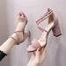 MTX 2025 New Women's Summer Mid-Heel Chunky Heel Thick-Soled Fairy Style Dress Versatile Student Roman High Heels_vogvips.com