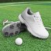 Ladies Waterproof Golf Shoes Outdoor Leather Golf Sport Sneakers Lightweight Comfortable Golfing Shoes_vogvips.com